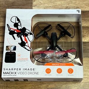 Sharper Image Gyro Stabilization Drone - Black and Red